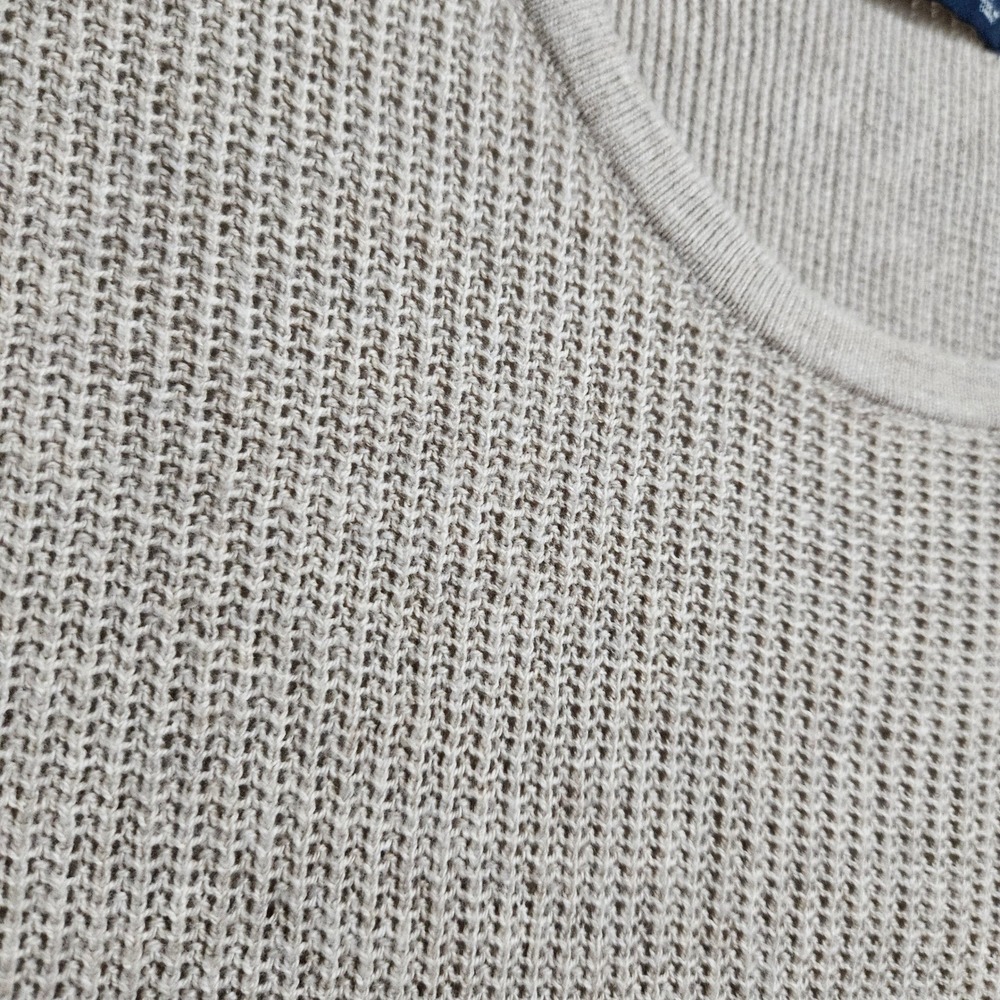 Abercrombie & Fitch Crochet Style Layering Knit Tank Mens Lg Tan Cotton Blend - Picture 5 of 9